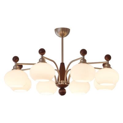 Ivloria Traditional Elegance Orbit Wood Glass Chandelier