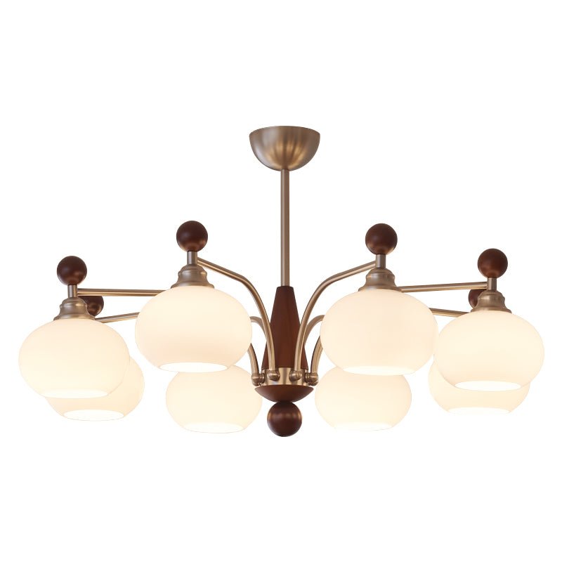 Ivloria Traditional Elegance Orbit Wood Glass Chandelier
