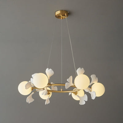 Hunell Floral Brass Chandelier