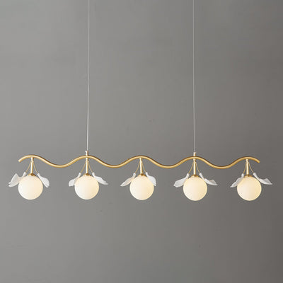 Hunell Floral Brass Chandelier