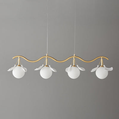 Hunell Floral Brass Chandelier