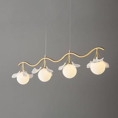 Hunell Floral Brass Chandelier