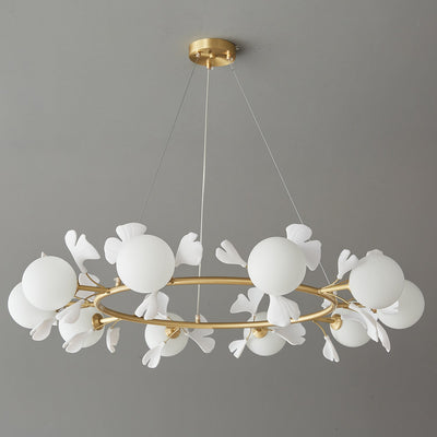 Hunell Floral Brass Chandelier