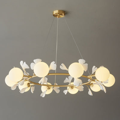 Hunell Floral Brass Chandelier