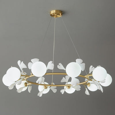 Hunell Floral Brass Chandelier