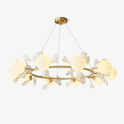 Hunell Floral Brass Chandelier
