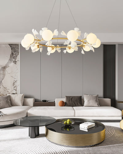 Hunell Floral Brass Chandelier