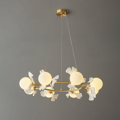 Hunell Floral Brass Chandelier