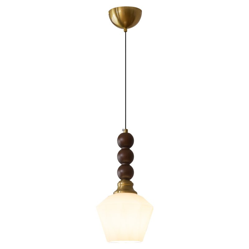 Vothaila Traditional Elegance Vintage Glass Wood Pendant Light