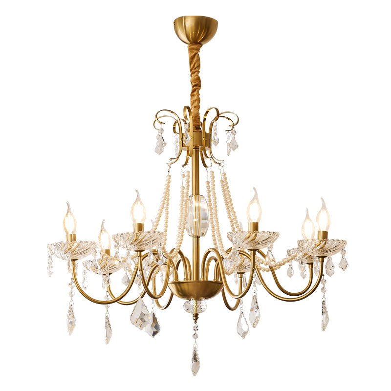 Evaria Traditional Luxury Crystal Pearl Chandelier