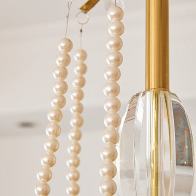Evaria Traditional Luxury Crystal Pearl Chandelier