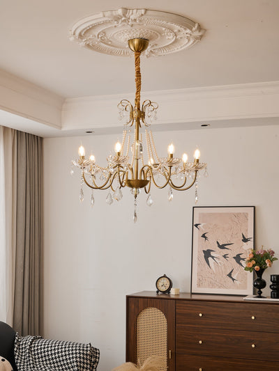 Evaria Traditional Luxury Crystal Pearl Chandelier