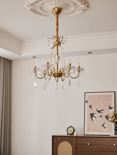 Evaria Traditional Luxury Crystal Pearl Chandelier