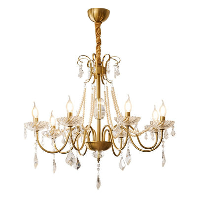 Evaria Traditional Luxury Crystal Pearl Chandelier