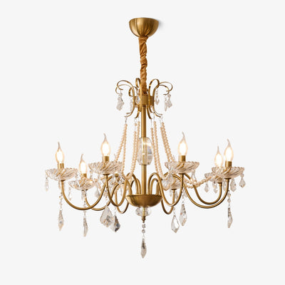 Evaria Traditional Luxury Crystal Pearl Chandelier