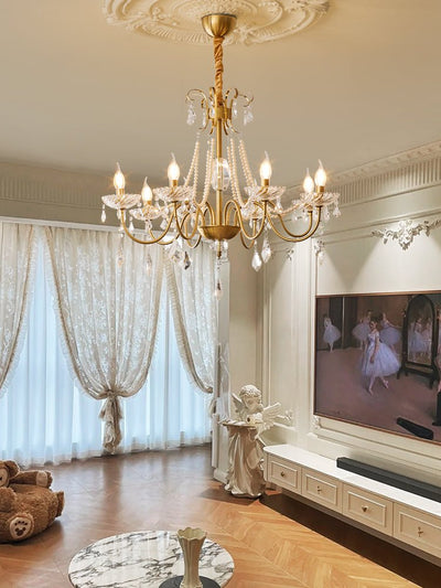 Evaria Traditional Luxury Crystal Pearl Chandelier