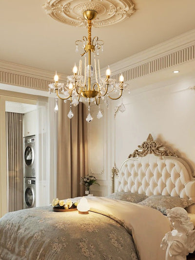 Evaria Traditional Luxury Crystal Pearl Chandelier