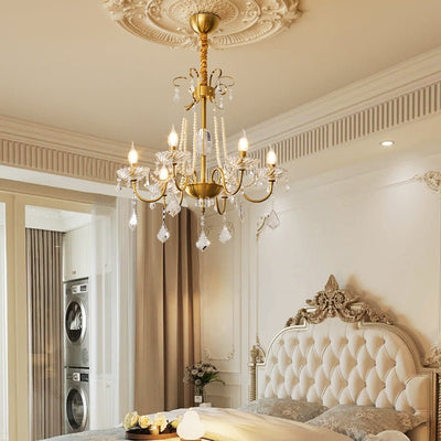 Evaria Traditional Luxury Crystal Pearl Chandelier
