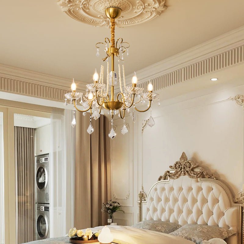 Evaria Traditional Luxury Crystal Pearl Chandelier