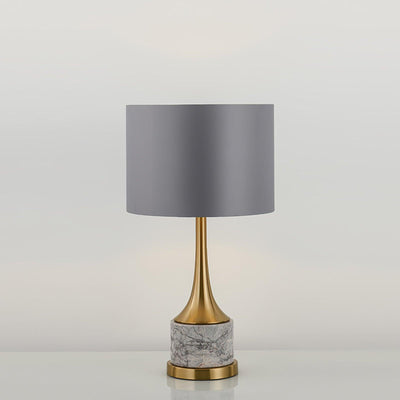 Zinara Marble Fabric Table Lamp - Neutral Decor