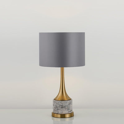 Zinara Marble Fabric Table Lamp - Neutral Decor
