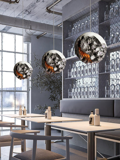 Ilphaara Irregular Planet Plastic Pendant Lamp