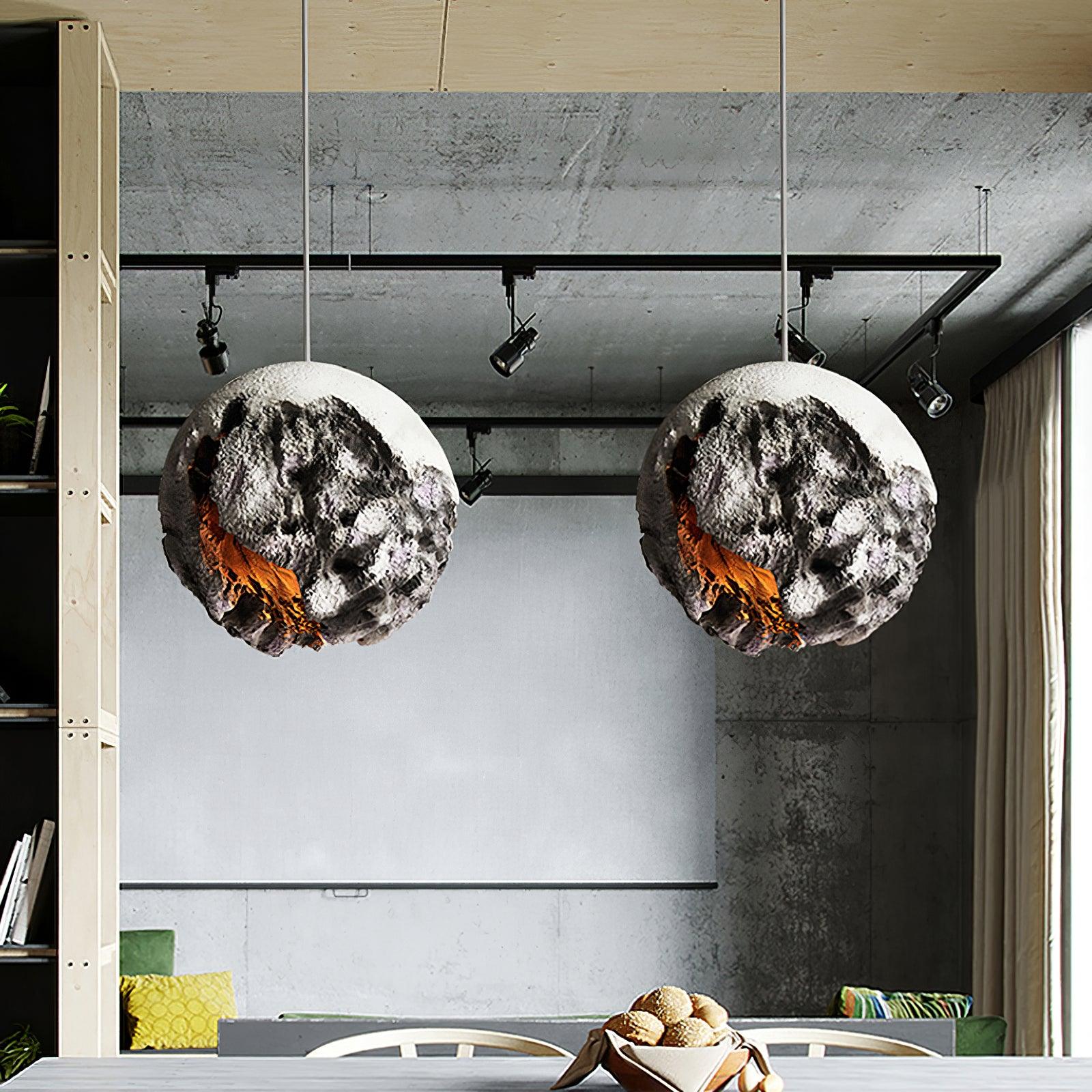 Ilphaara Irregular Planet Plastic Pendant Lamp