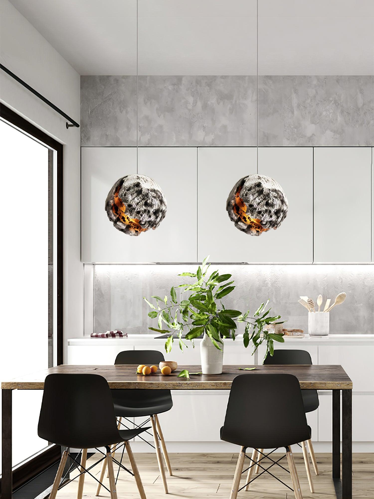 Ilphaara Irregular Planet Plastic Pendant Lamp