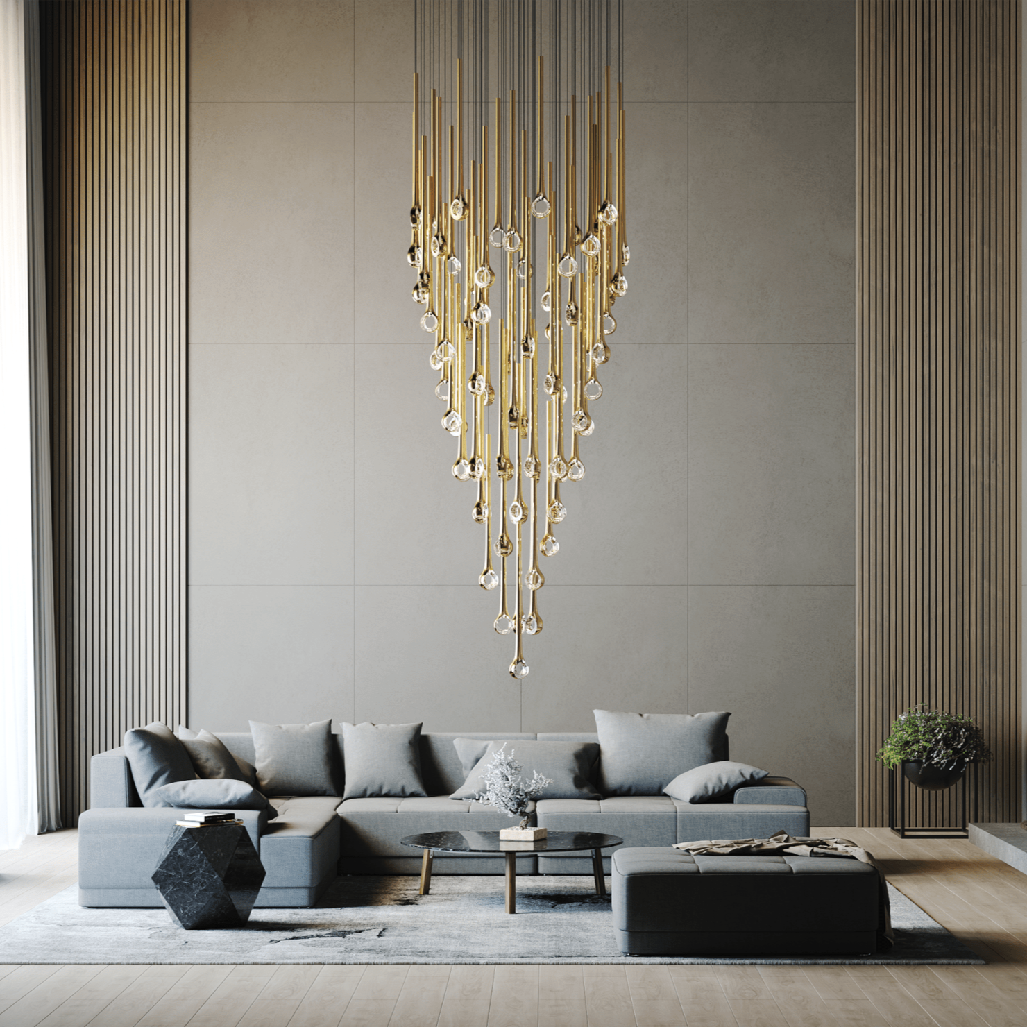 Cicarir Gradient Gold Glass Chandelier