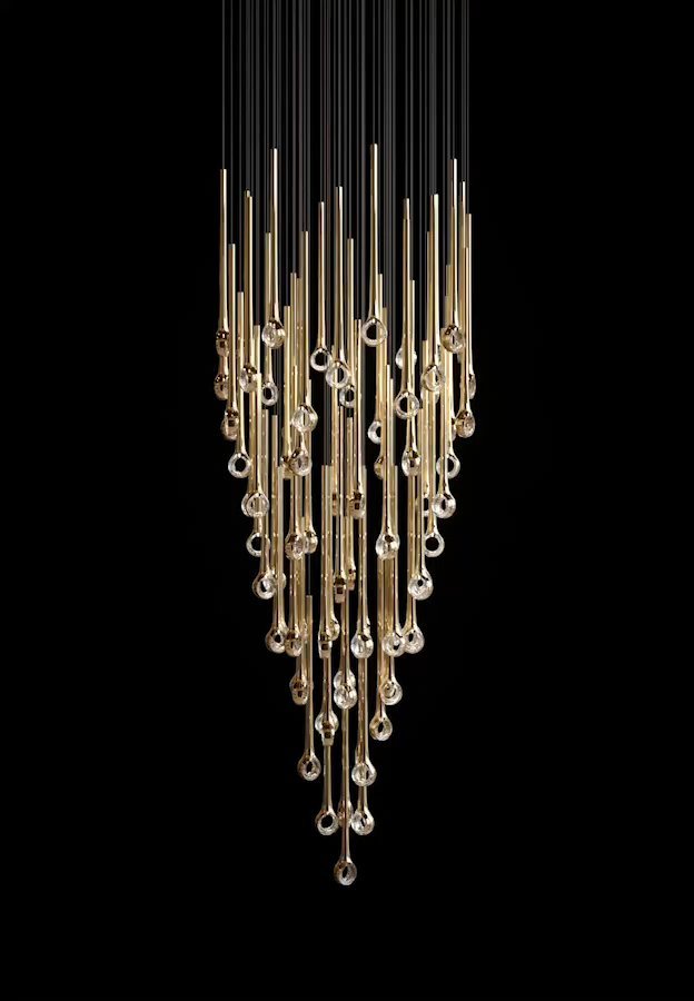 Cicarir Gradient Gold Glass Chandelier