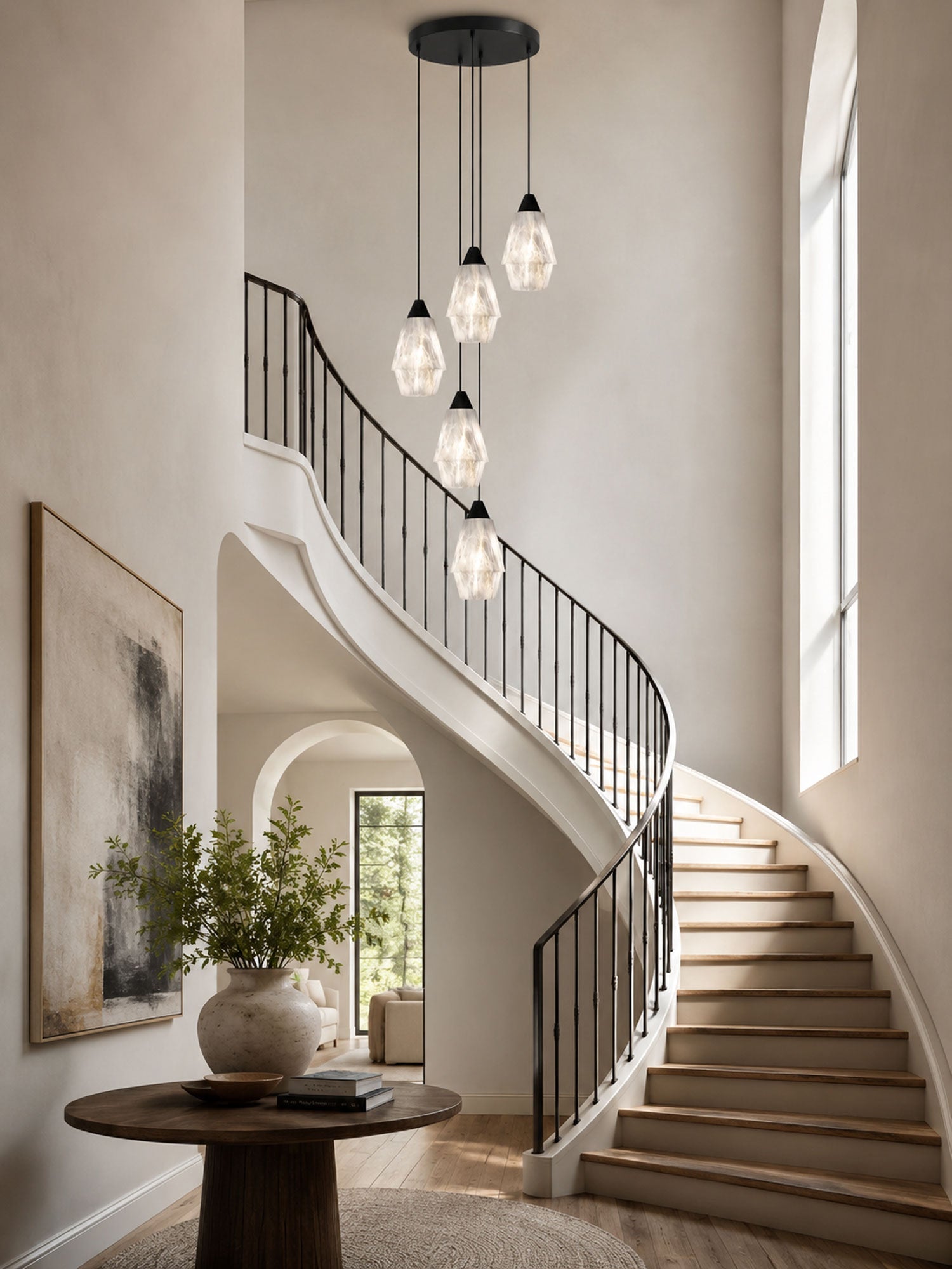 Aurevin Alabaster Cluster Chandelier