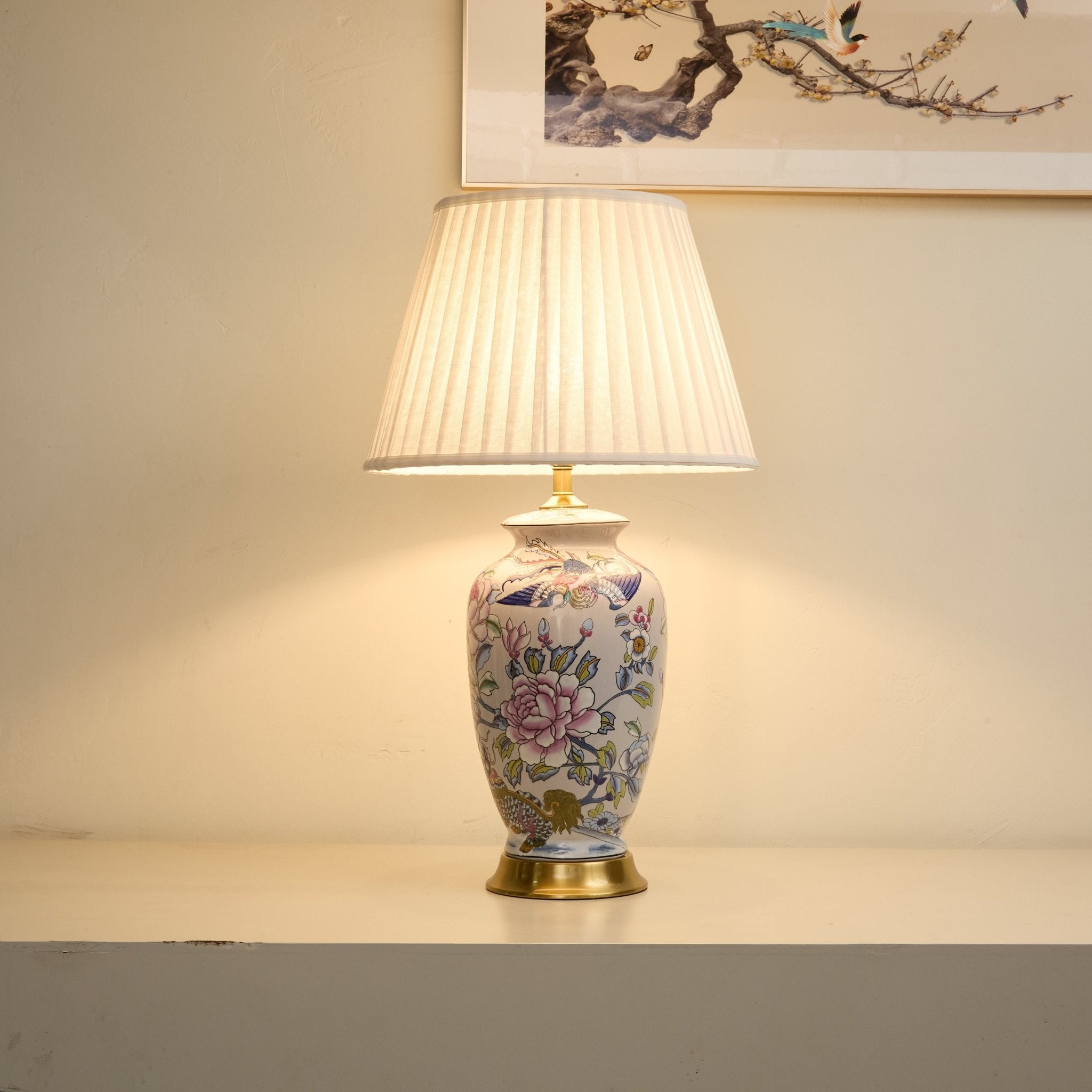 Famille Rose Ceramic Table Lamp