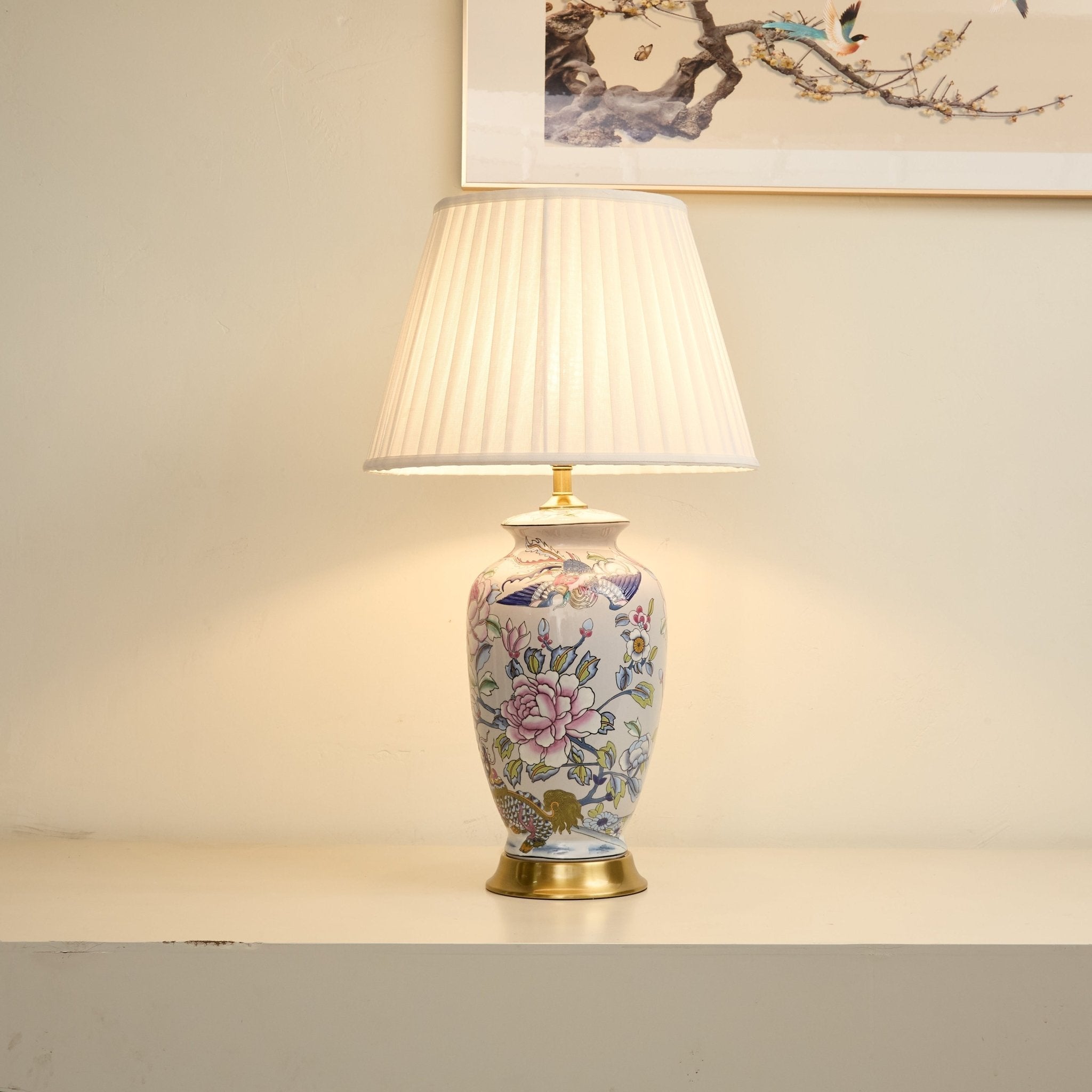 Famille Rose Ceramic Table Lamp