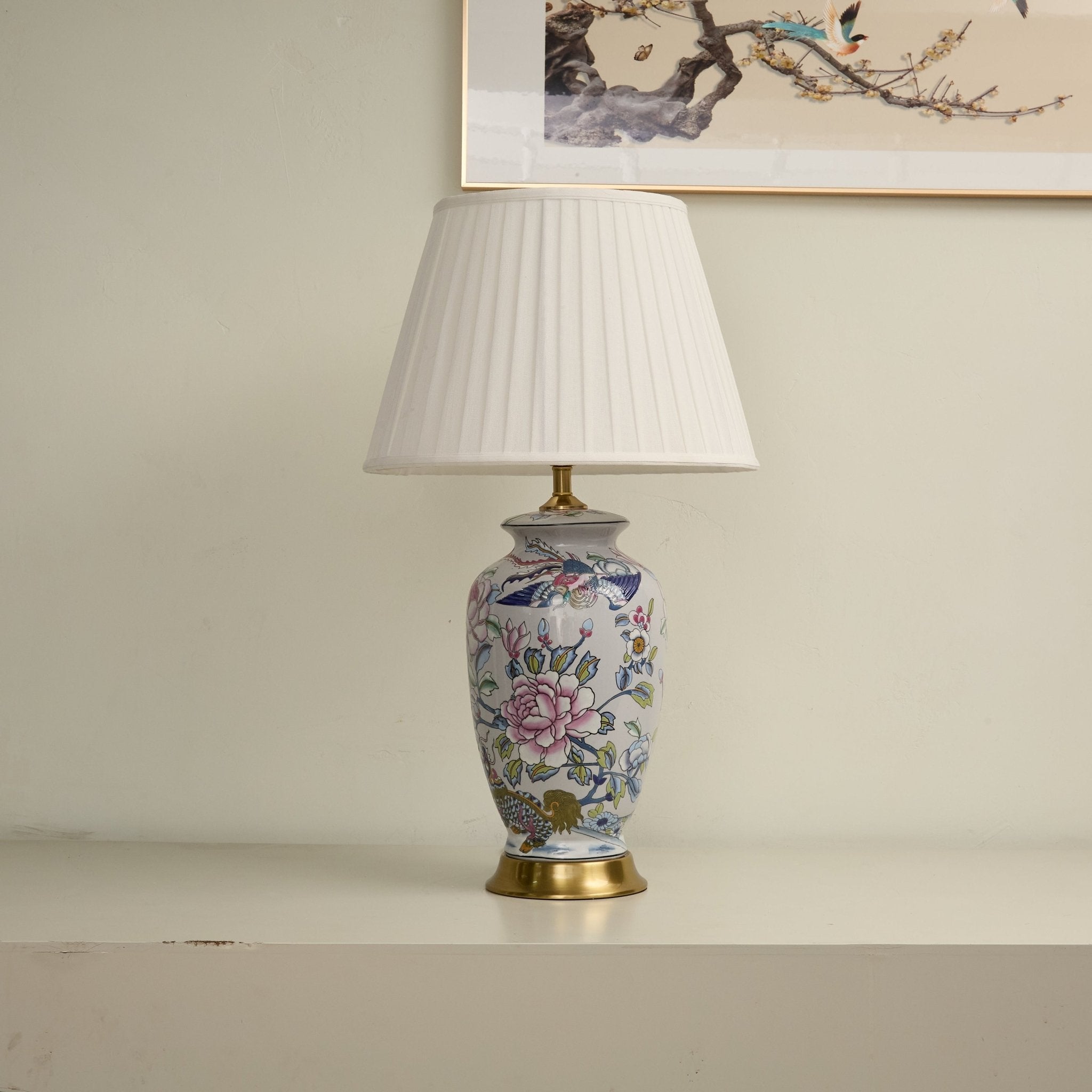Famille Rose Ceramic Table Lamp