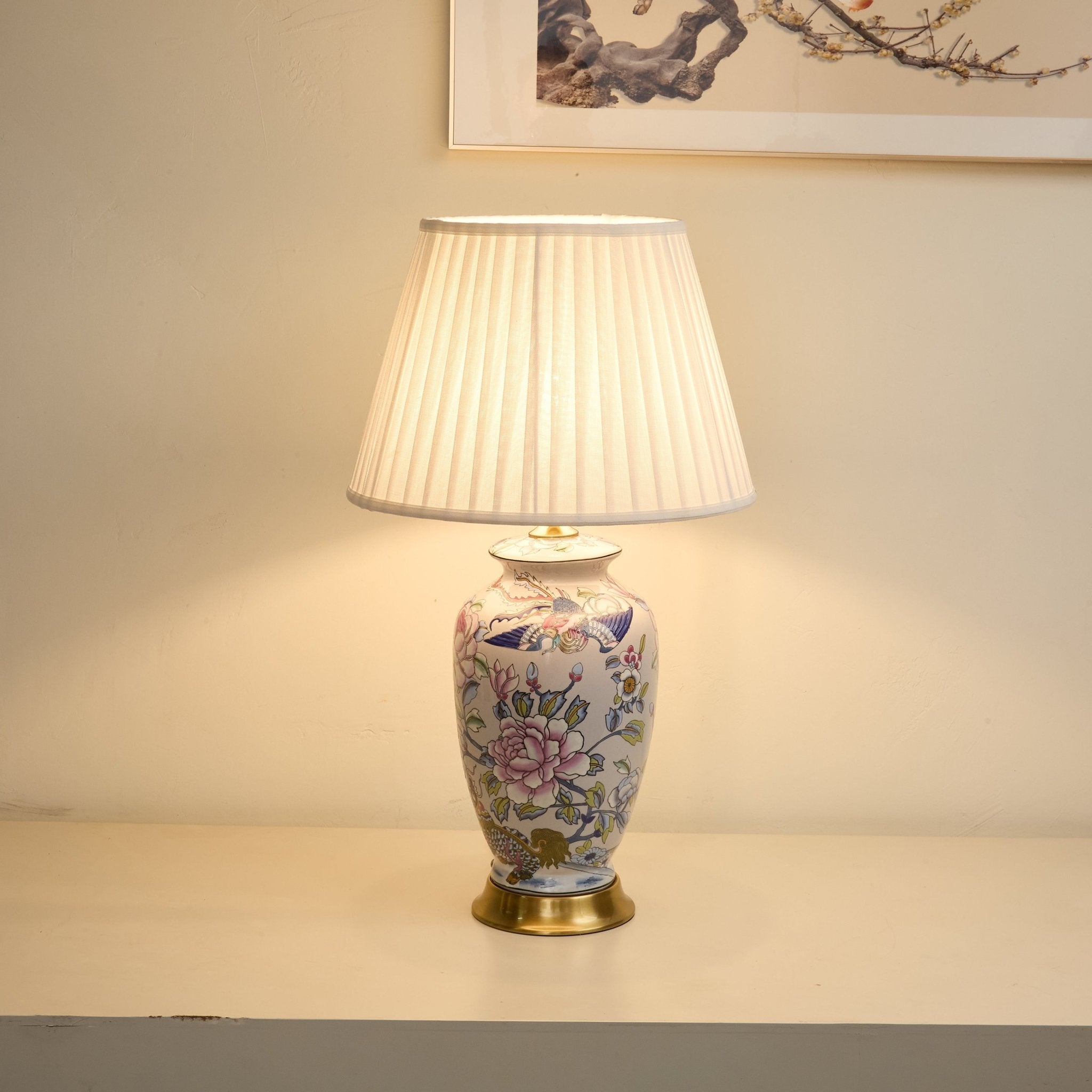 Famille Rose Ceramic Table Lamp
