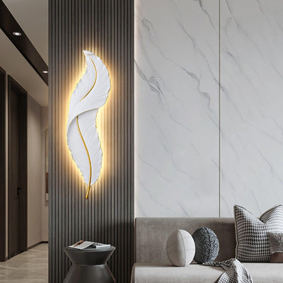 Arvess Individual Creativity Feather Resin Wall Lamp