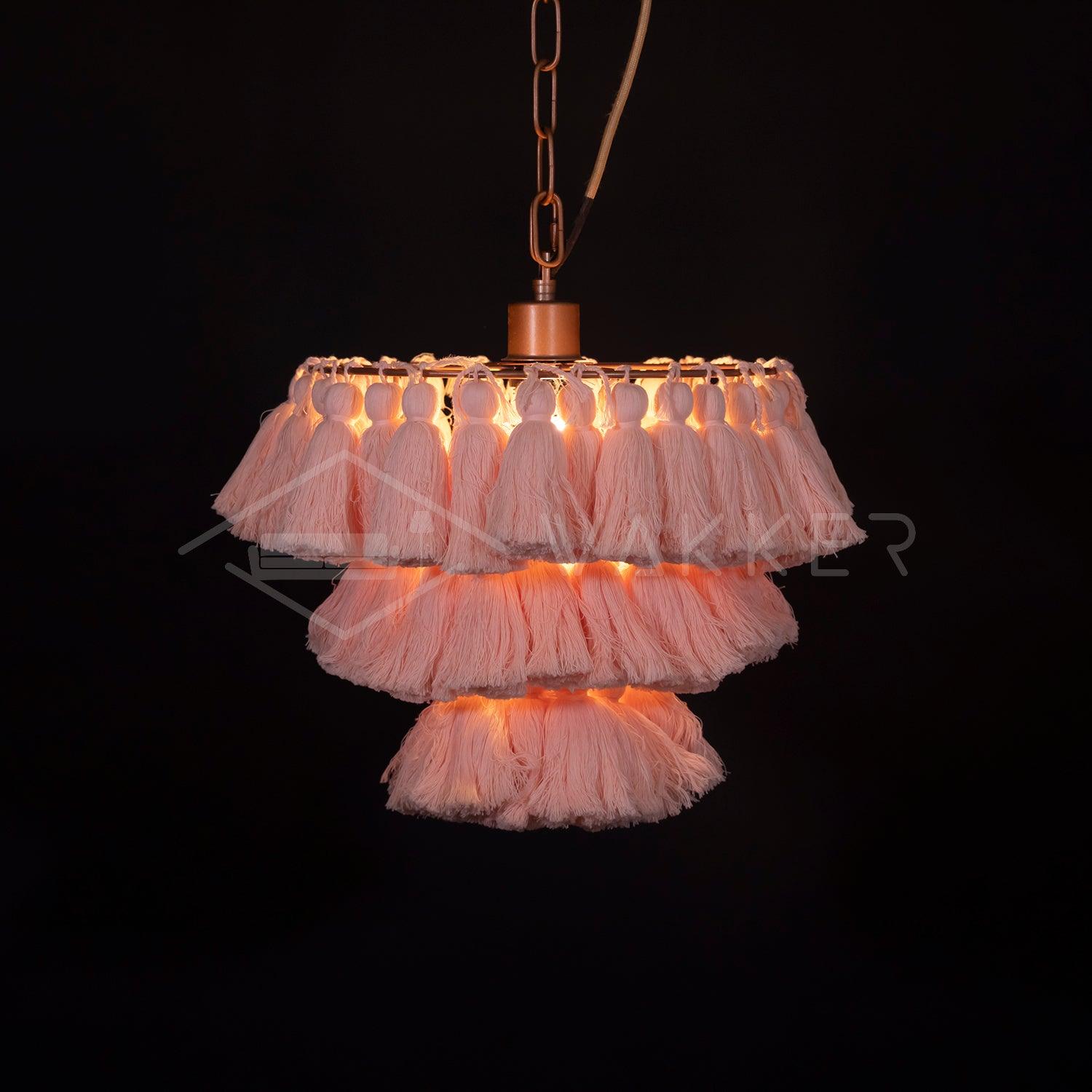 Arixo Chandelier Pink Bohemian Chic