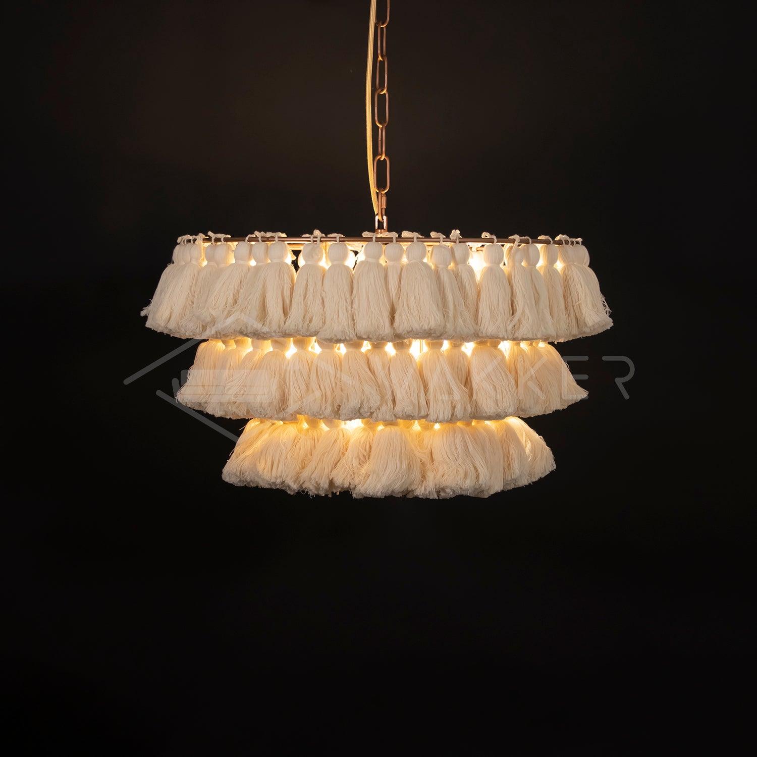 Arixo Chandelier Pink Bohemian Chic