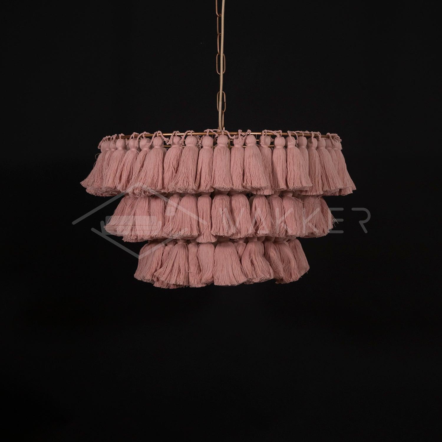 Arixo Chandelier Pink Bohemian Chic