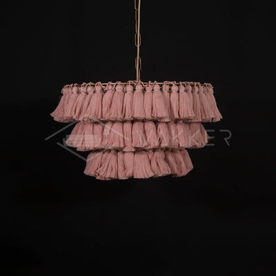 Arixo Chandelier Pink Bohemian Chic