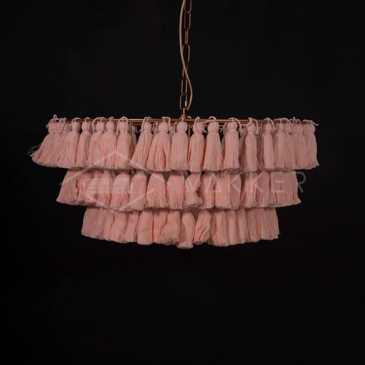 Arixo Chandelier Pink Bohemian Chic