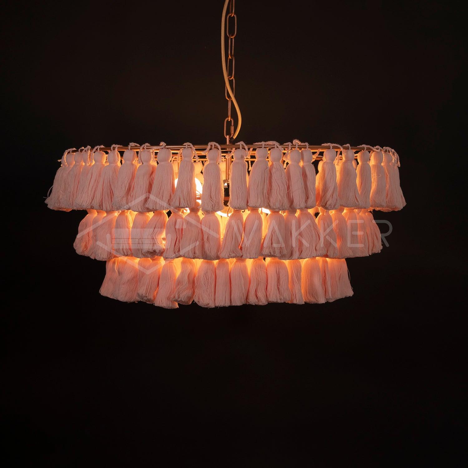 Arixo Chandelier Pink Bohemian Chic