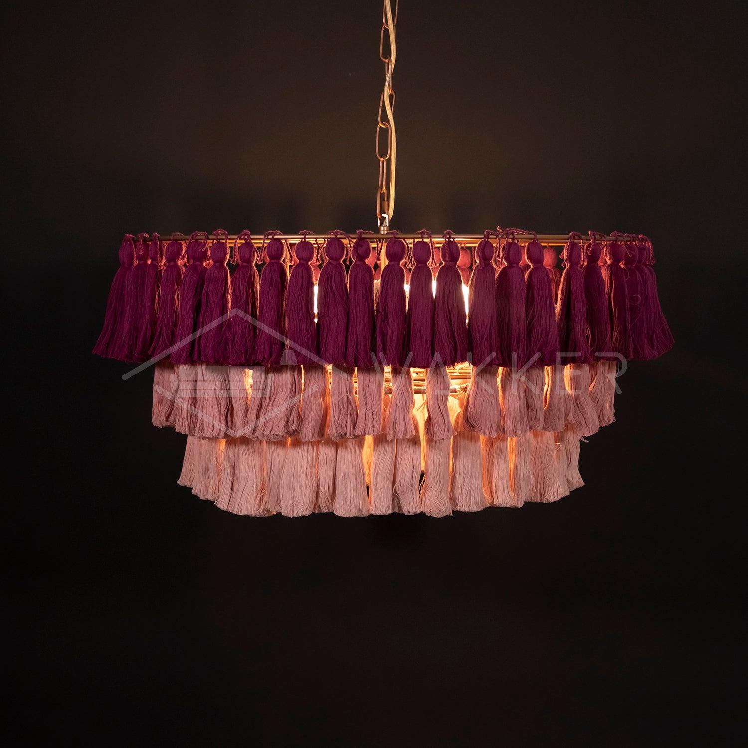 Arixo Chandelier Pink Bohemian Chic
