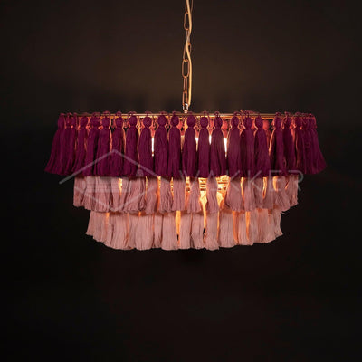 Arixo Chandelier Pink Bohemian Chic