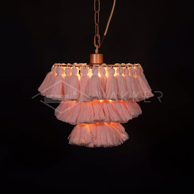 Arixo Chandelier Pink Bohemian Chic