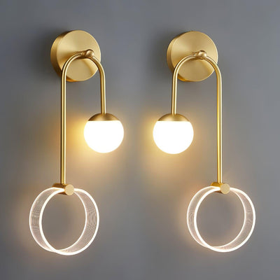 Warren Modern Minimalist LED Brass Wall Light