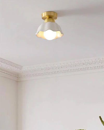 Opila Gold & White Semi Flush Ceiling Light - Neutral Decor
