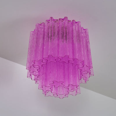 Aurora Ceiling Lamp Purple Murano Glass Tiered Flush Mount - Neutral Decor