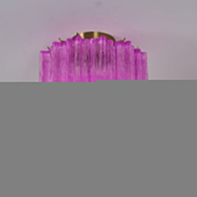 Aurora Ceiling Lamp Purple Murano Glass Tiered Flush Mount - Neutral Decor