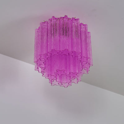 Aurora Ceiling Lamp Purple Murano Glass Tiered Flush Mount - Neutral Decor